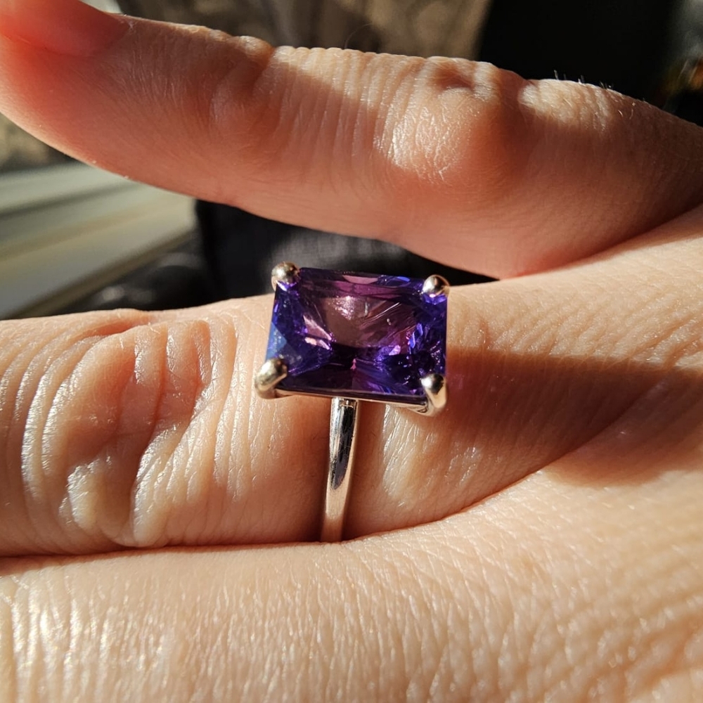 Large Natural Purple Sapphire White Gold Ring...from Natural Sapphire Co